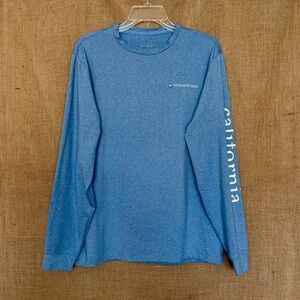 VINEYARD VINES Men’s LS Swim Shirt / Performance Tee Blue Heather Size Small